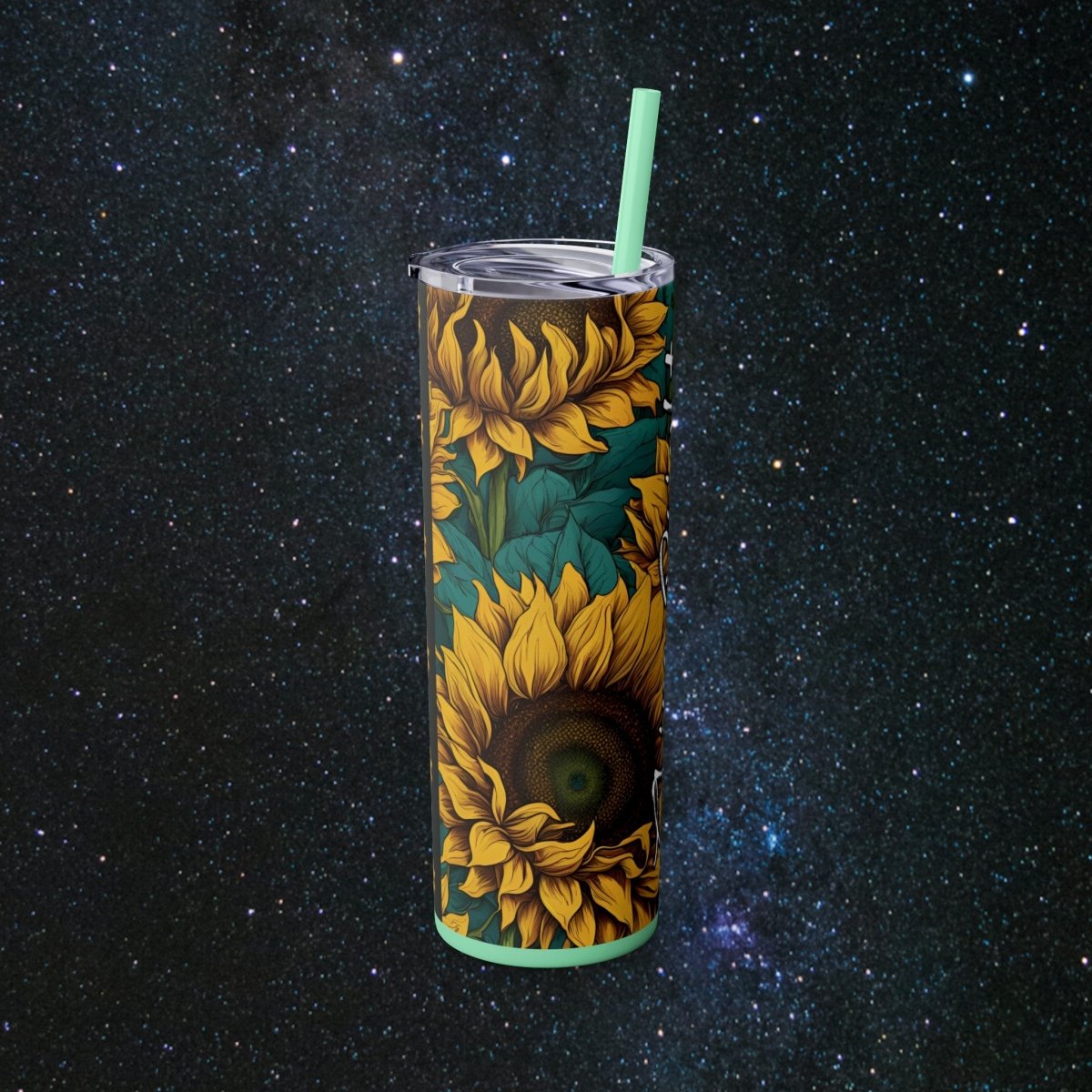 Sunflower Vibes Glossy Tumbler - MindLight Apparel - Sunflower Vibes Glossy Tumbler - Matte - Black -