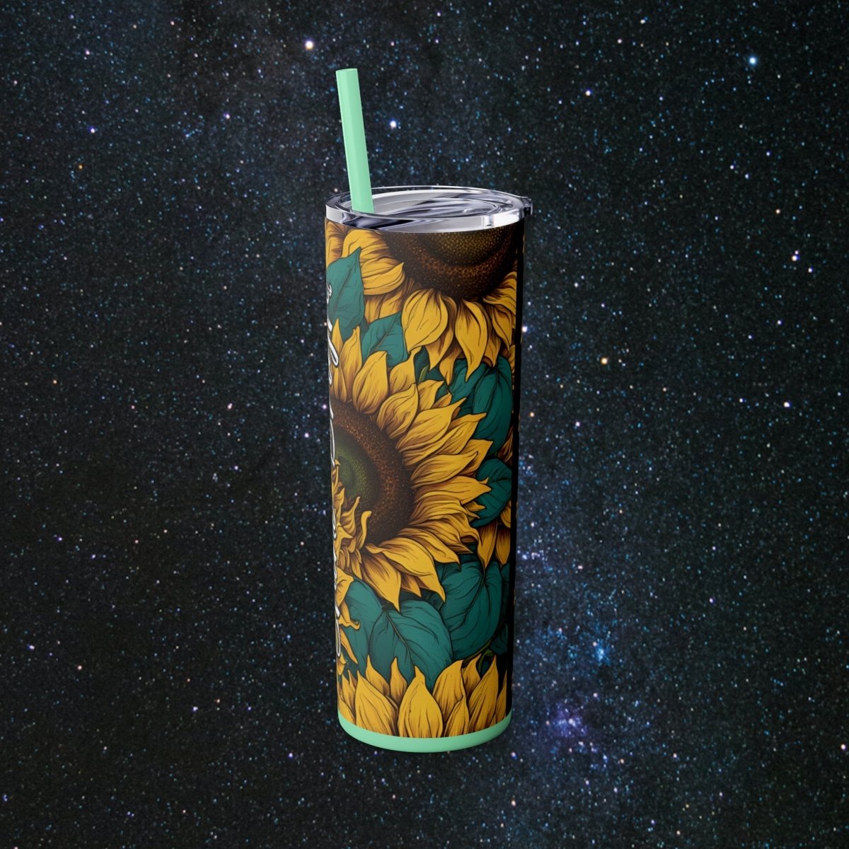 Sunflower Vibes Glossy Tumbler - MindLight Apparel - Sunflower Vibes Glossy Tumbler - Matte - Black -