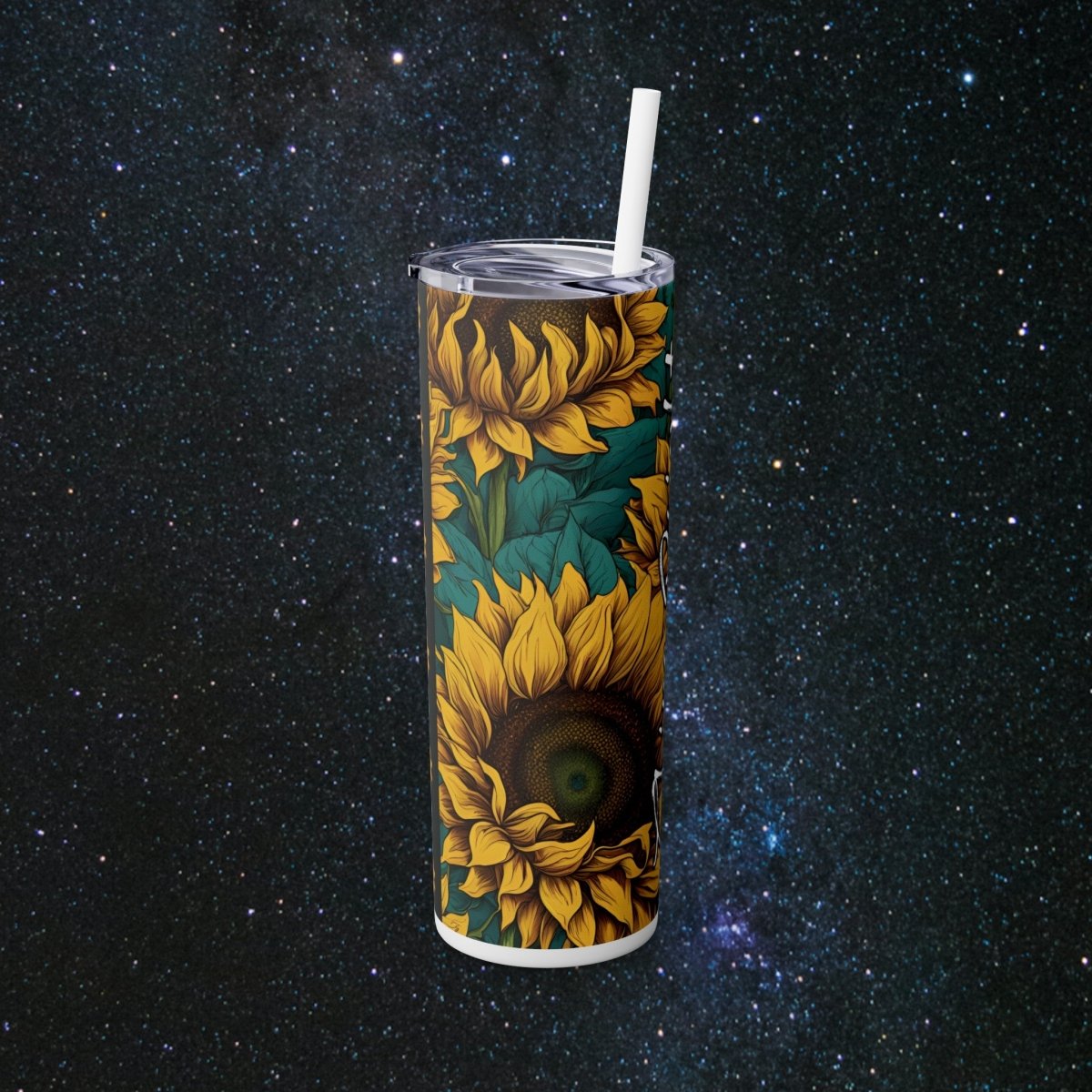 Sunflower Vibes Glossy Tumbler - MindLight Apparel - Sunflower Vibes Glossy Tumbler - Matte - Black -