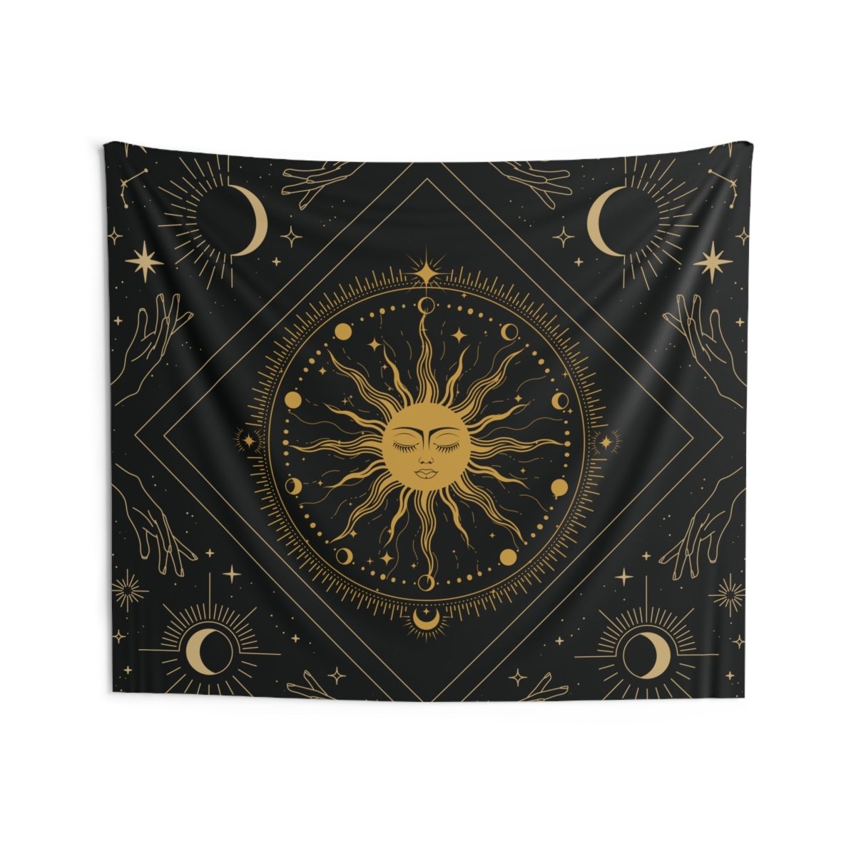 Sun's Gaze Cosmic Indoor Wall Tapestry - MindLight Apparel - Sun's Gaze Cosmic Indoor Wall Tapestry - 80" × 68" -