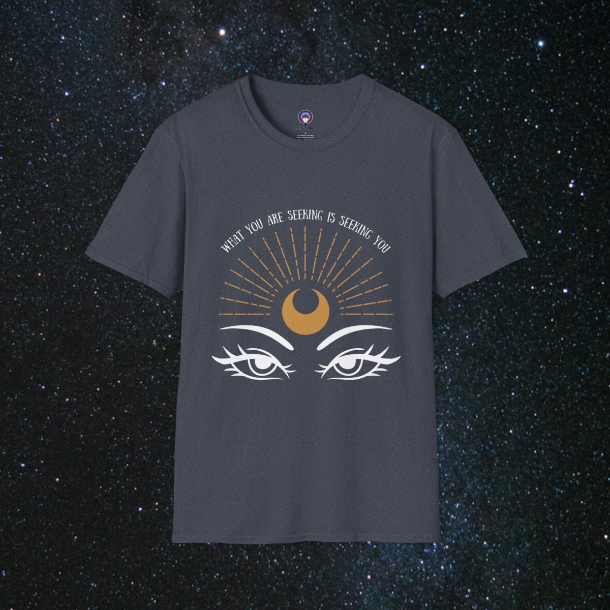 The Seeker - Women's Softstyle Tee - MindLight Apparel - The Seeker - Women's Softstyle Tee - Heather Navy - S -