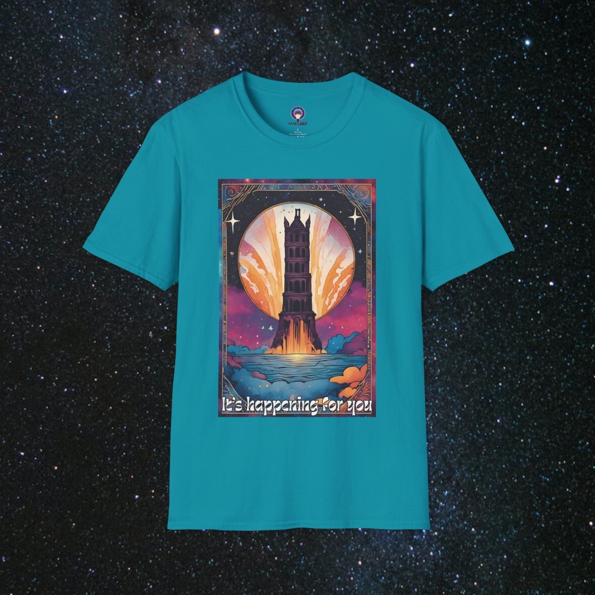 The Tower - Unisex Softstyle Tee - MindLight Apparel - The Tower - Unisex Softstyle Tee - Tropical Blue - S -