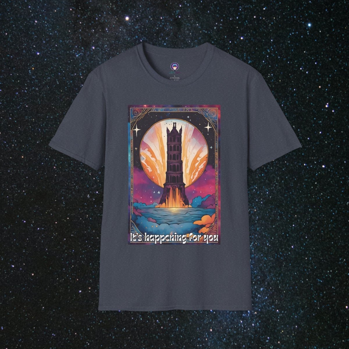 The Tower - Unisex Softstyle Tee - MindLight Apparel - The Tower - Unisex Softstyle Tee - Heather Navy - S -