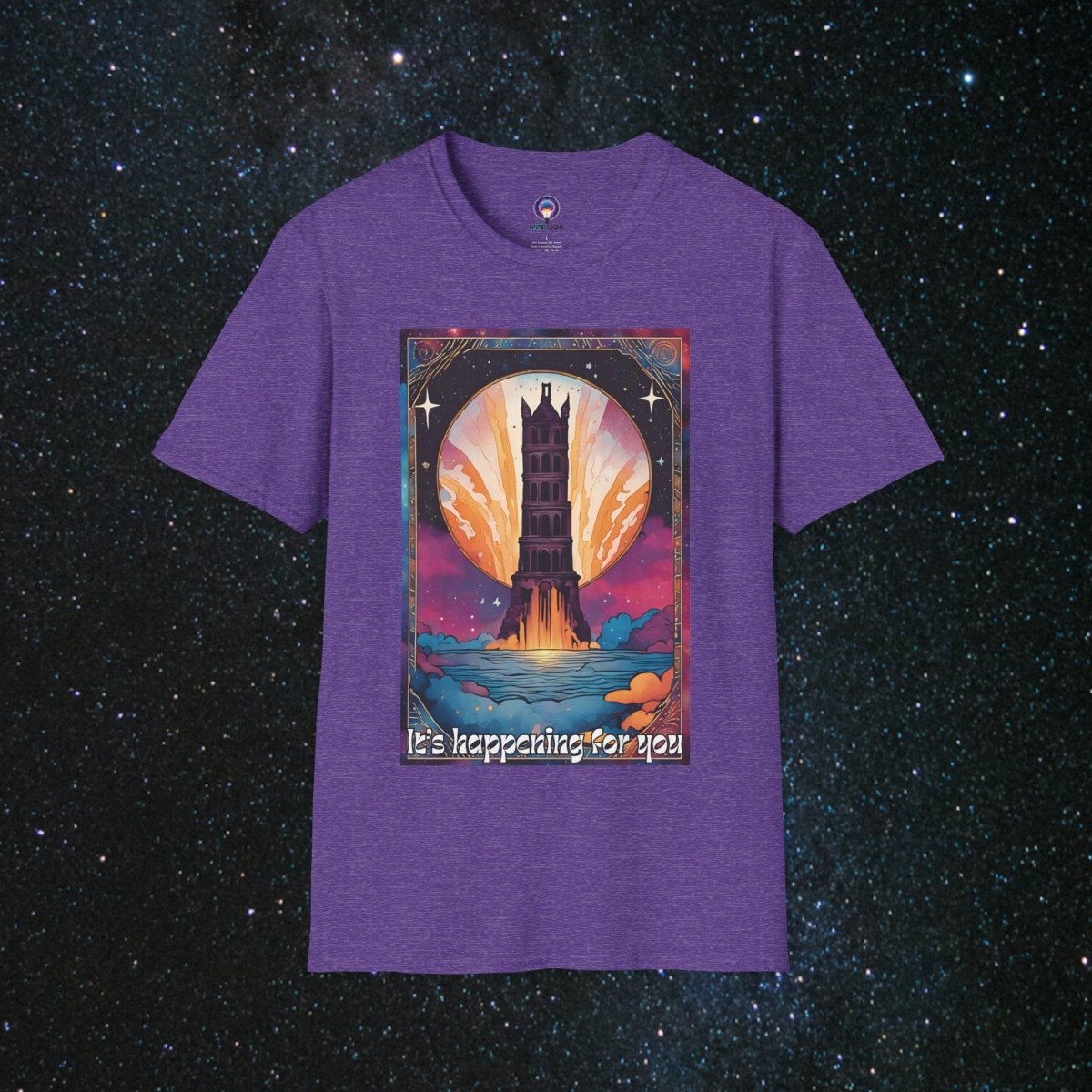 The Tower - Unisex Softstyle Tee - MindLight Apparel - The Tower - Unisex Softstyle Tee - Heather Purple - S -