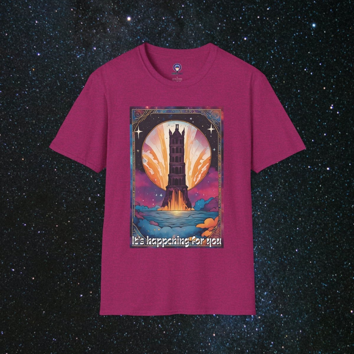 The Tower - Unisex Softstyle Tee - MindLight Apparel - The Tower - Unisex Softstyle Tee - Antique Heliconia - S -