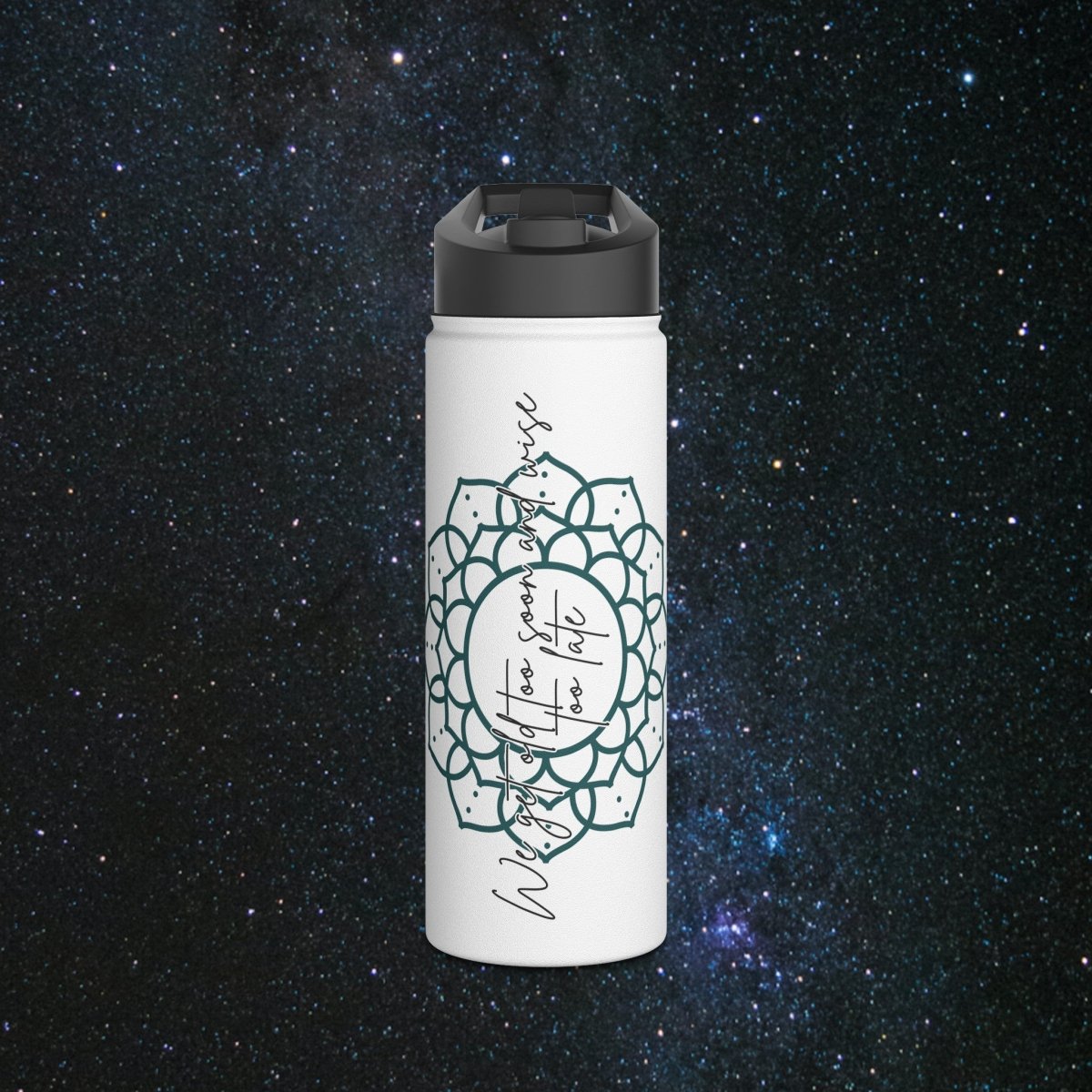 Timeless Wisdom Stainless Steel Water Bottle - MindLight Apparel - Timeless Wisdom Stainless Steel Water Bottle - 18oz - White -