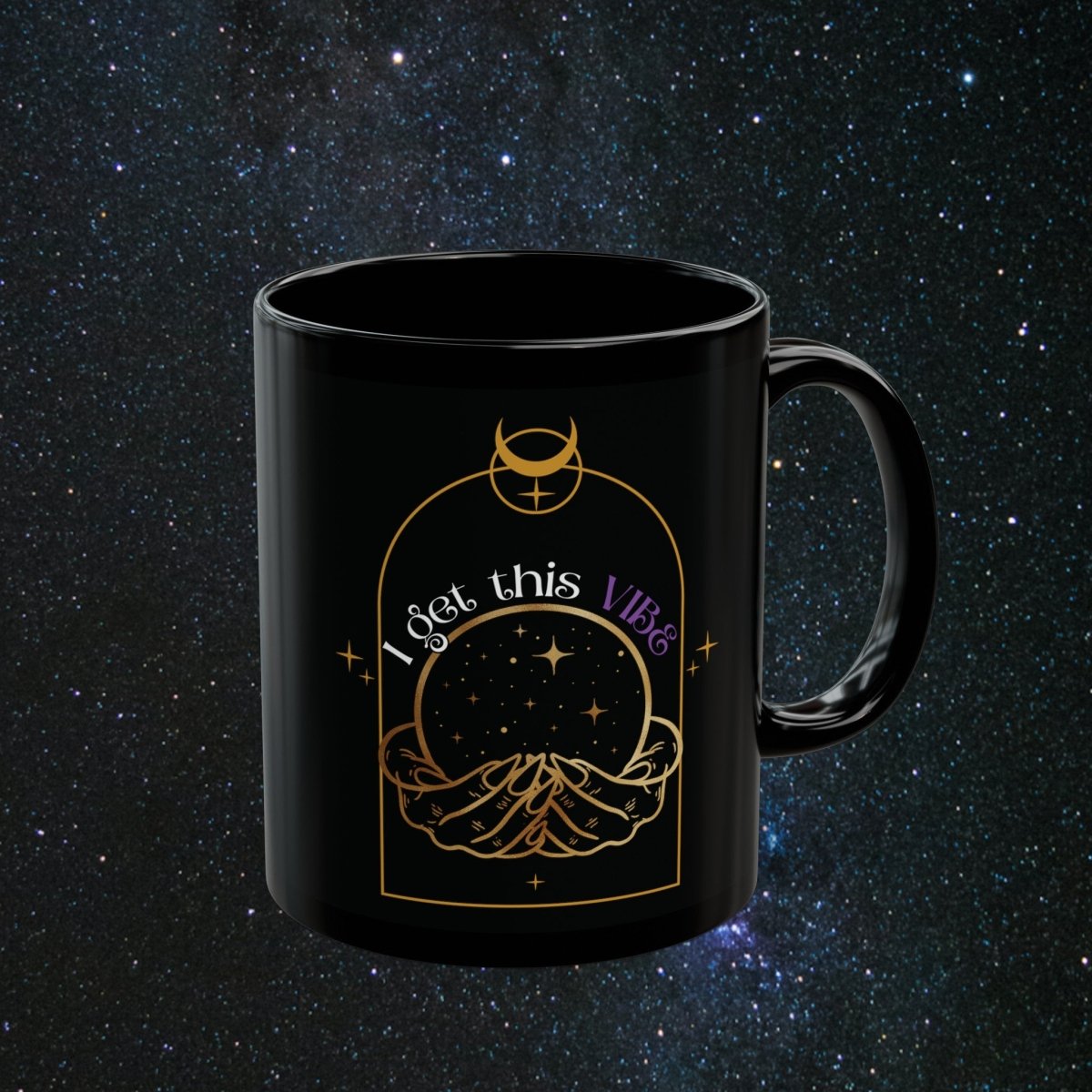 'Vibes' Black Mug - MindLight Apparel - 'Vibes' Black Mug - 11oz - -