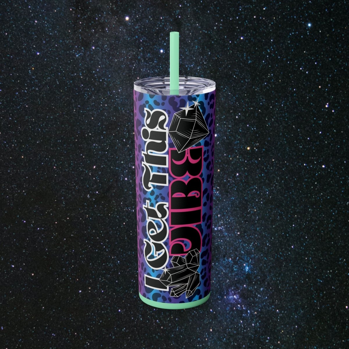 Vibes Mystic Leopard Tumbler - MindLight Apparel - Vibes Mystic Leopard Tumbler - Glossy - Mint -