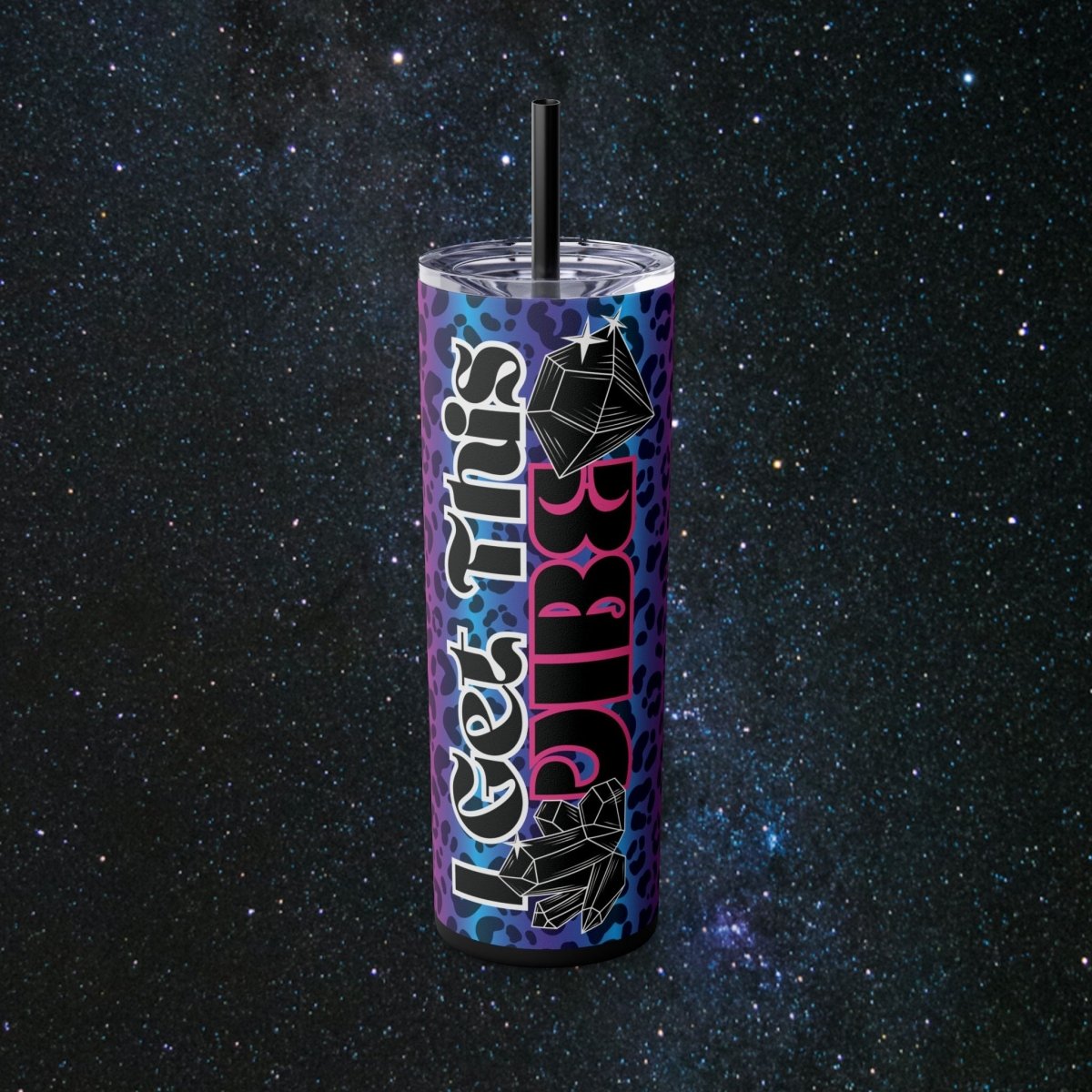 Vibes Mystic Leopard Tumbler - MindLight Apparel - Vibes Mystic Leopard Tumbler - Matte - Black -
