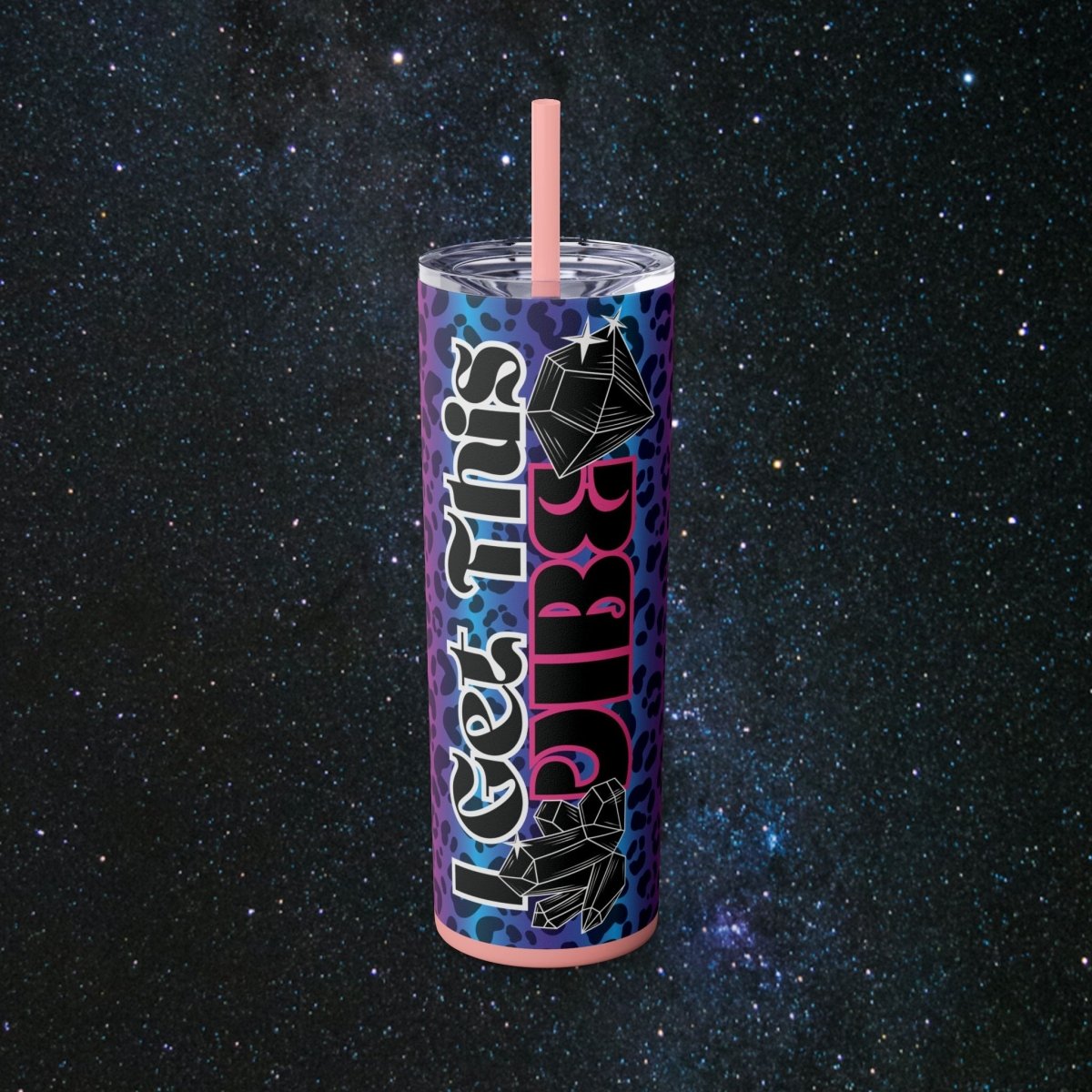 Vibes Mystic Leopard Tumbler - MindLight Apparel - Vibes Mystic Leopard Tumbler - Glossy - Carnation Pink -
