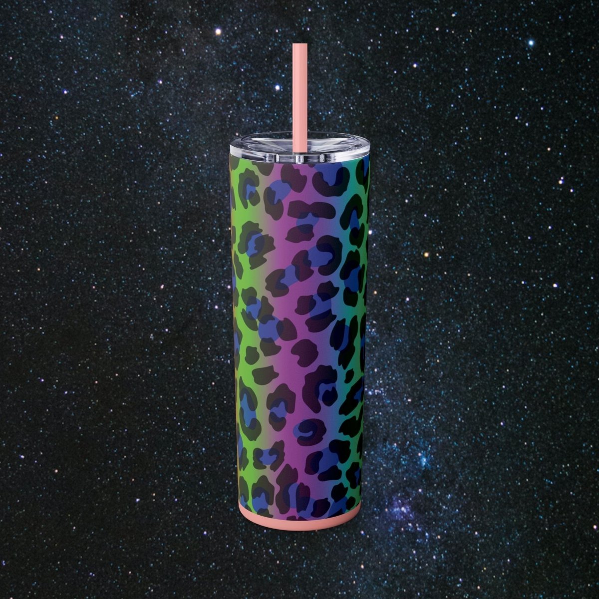 Vibes Rainbow Leopard Tumbler - MindLight Apparel - Vibes Rainbow Leopard Tumbler - Matte - Black -