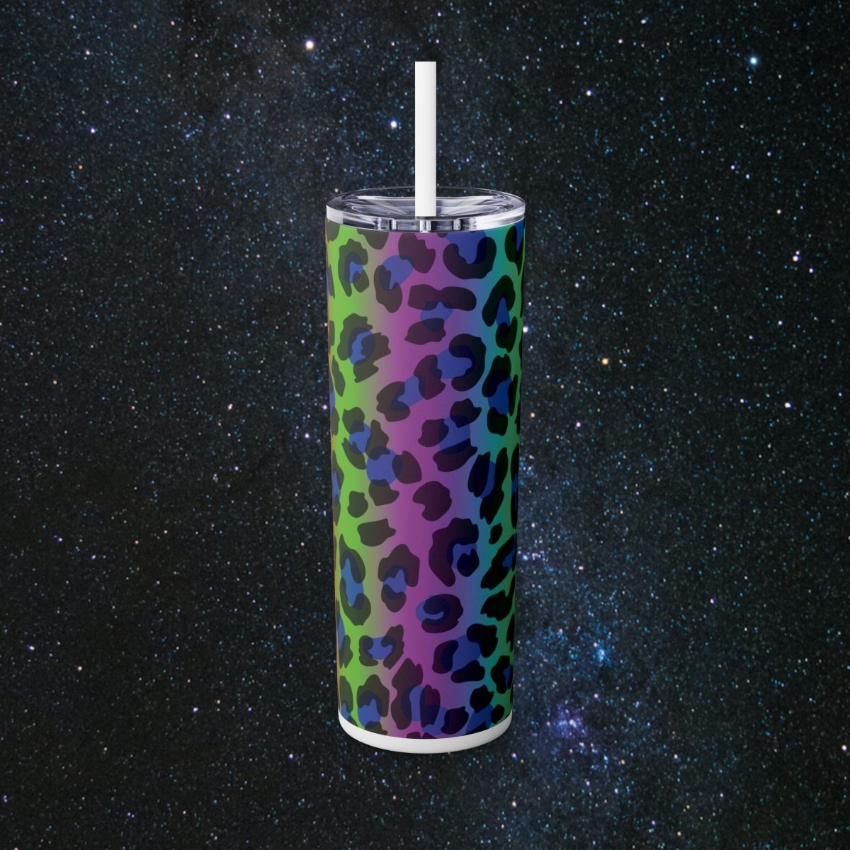 Vibes Rainbow Leopard Tumbler - MindLight Apparel - Vibes Rainbow Leopard Tumbler - Matte - Black -