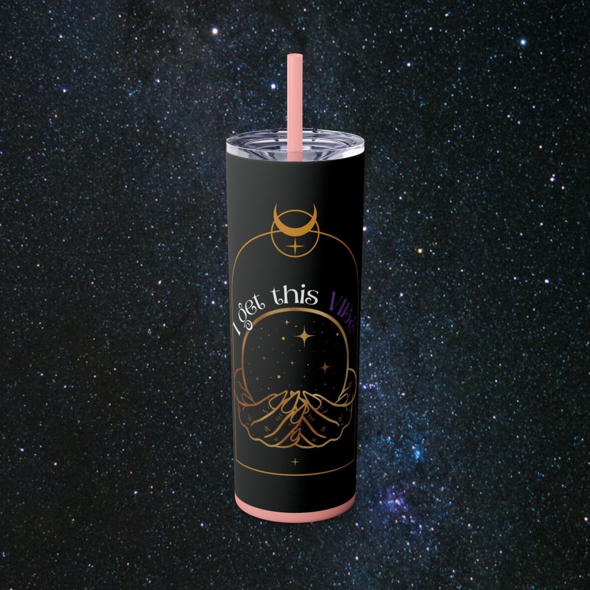 'Vibes' Tumbler - MindLight Apparel - 'Vibes' Tumbler - Glossy - Carnation Pink -