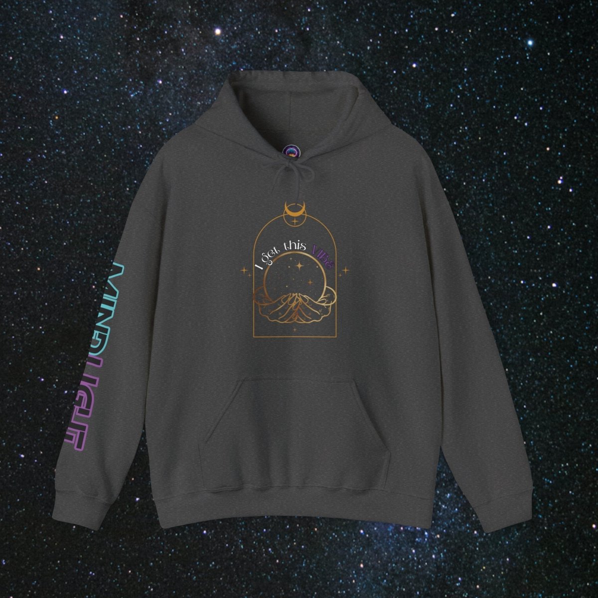 'Vibes' Women's Pullover Hoodie - MindLight Apparel - 'Vibes' Women's Pullover Hoodie - Dark Heather - S -