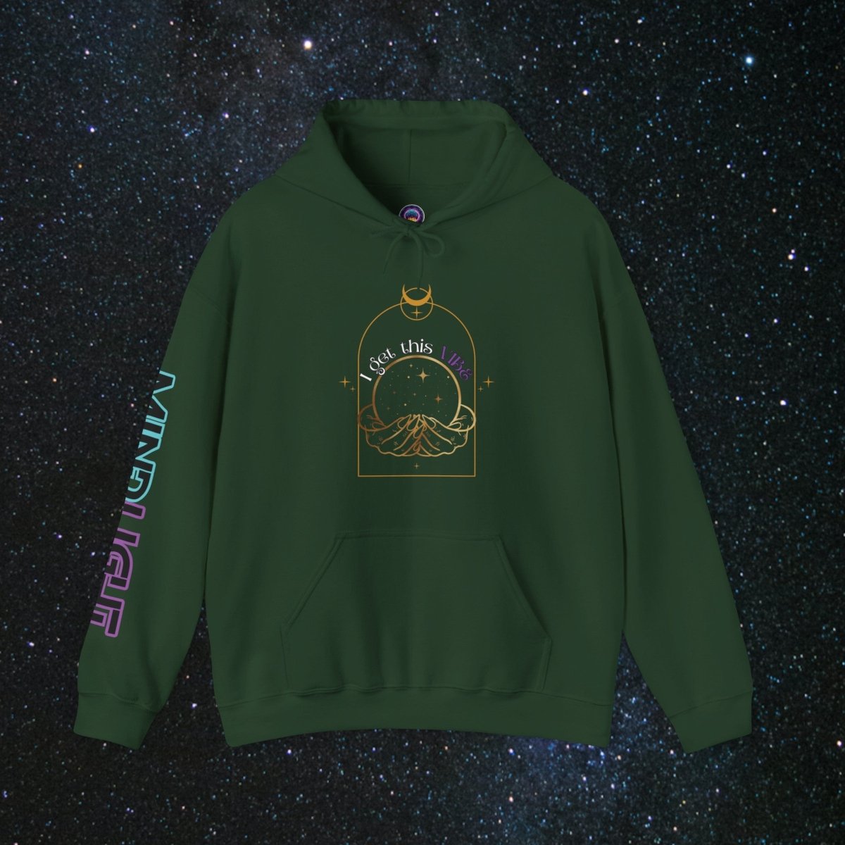 'Vibes' Women's Pullover Hoodie - MindLight Apparel - 'Vibes' Women's Pullover Hoodie - Forest Green - S -