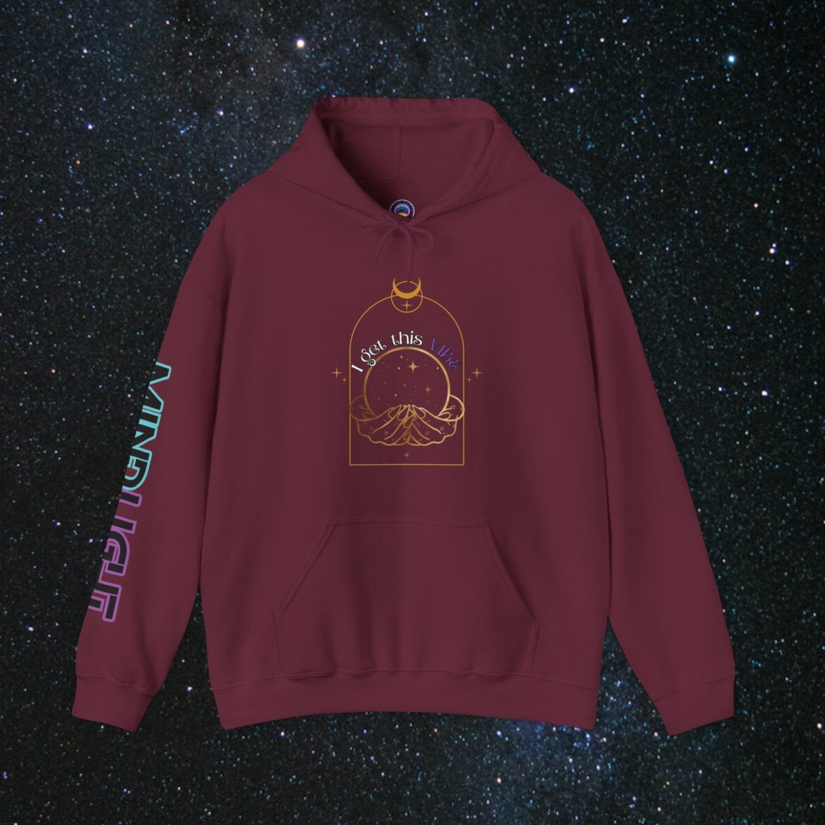 'Vibes' Women's Pullover Hoodie - MindLight Apparel - 'Vibes' Women's Pullover Hoodie - Maroon - S -