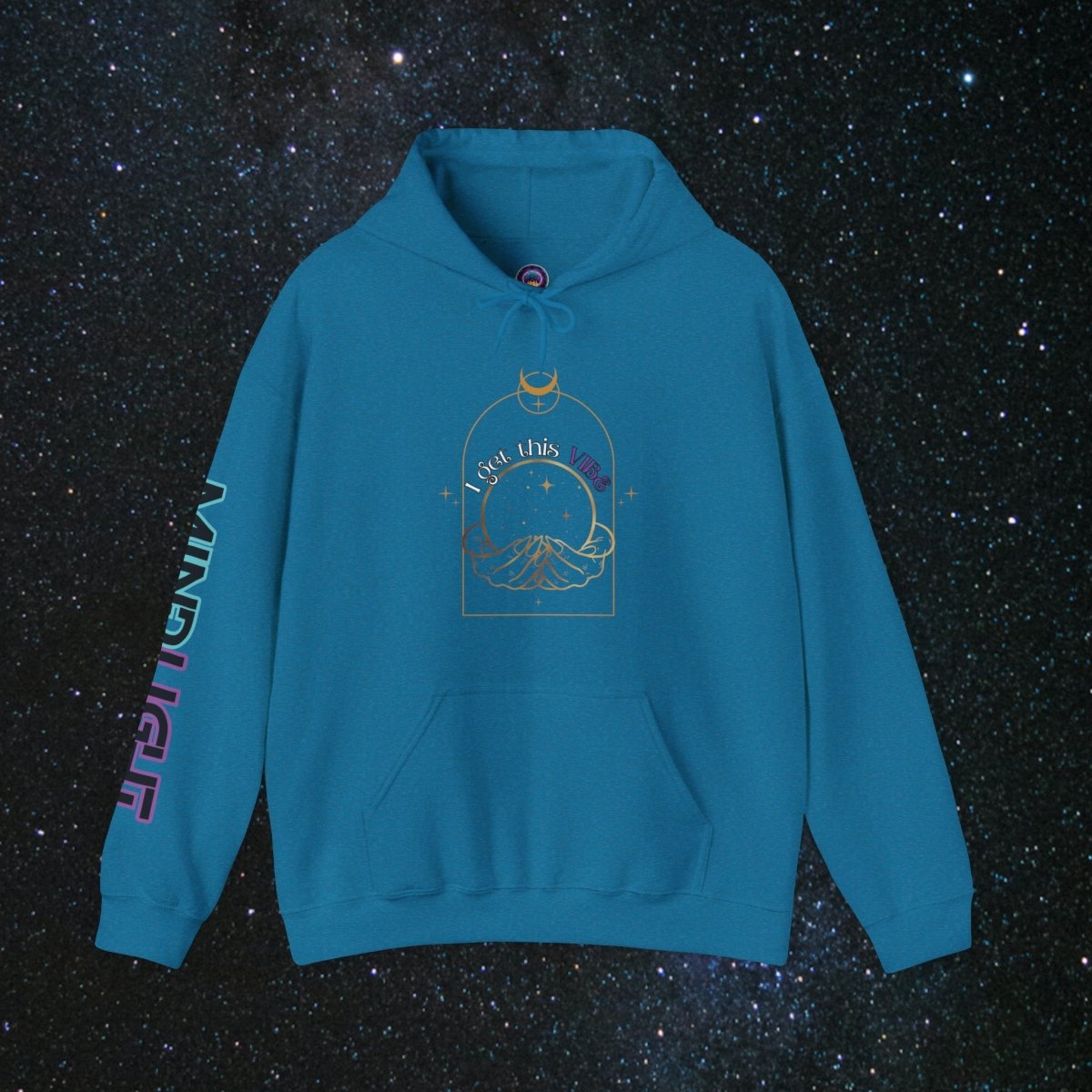 'Vibes' Women's Pullover Hoodie - MindLight Apparel - 'Vibes' Women's Pullover Hoodie - Antique Sapphire - S -