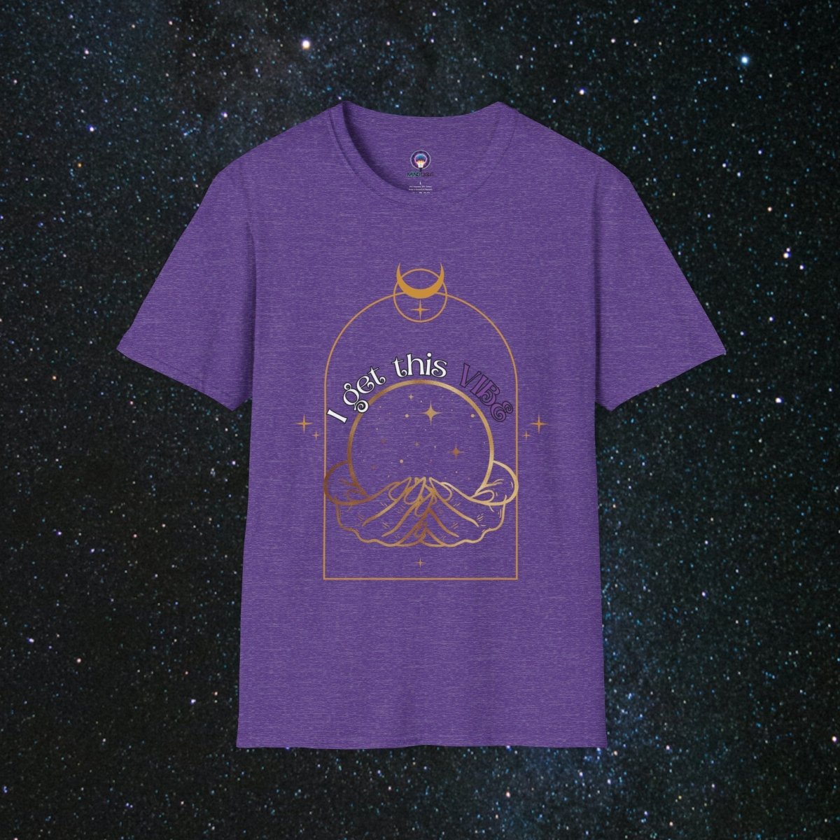 'Vibes' Women's Softstyle Tee - MindLight Apparel - 'Vibes' Women's Softstyle Tee - Heather Purple - S -