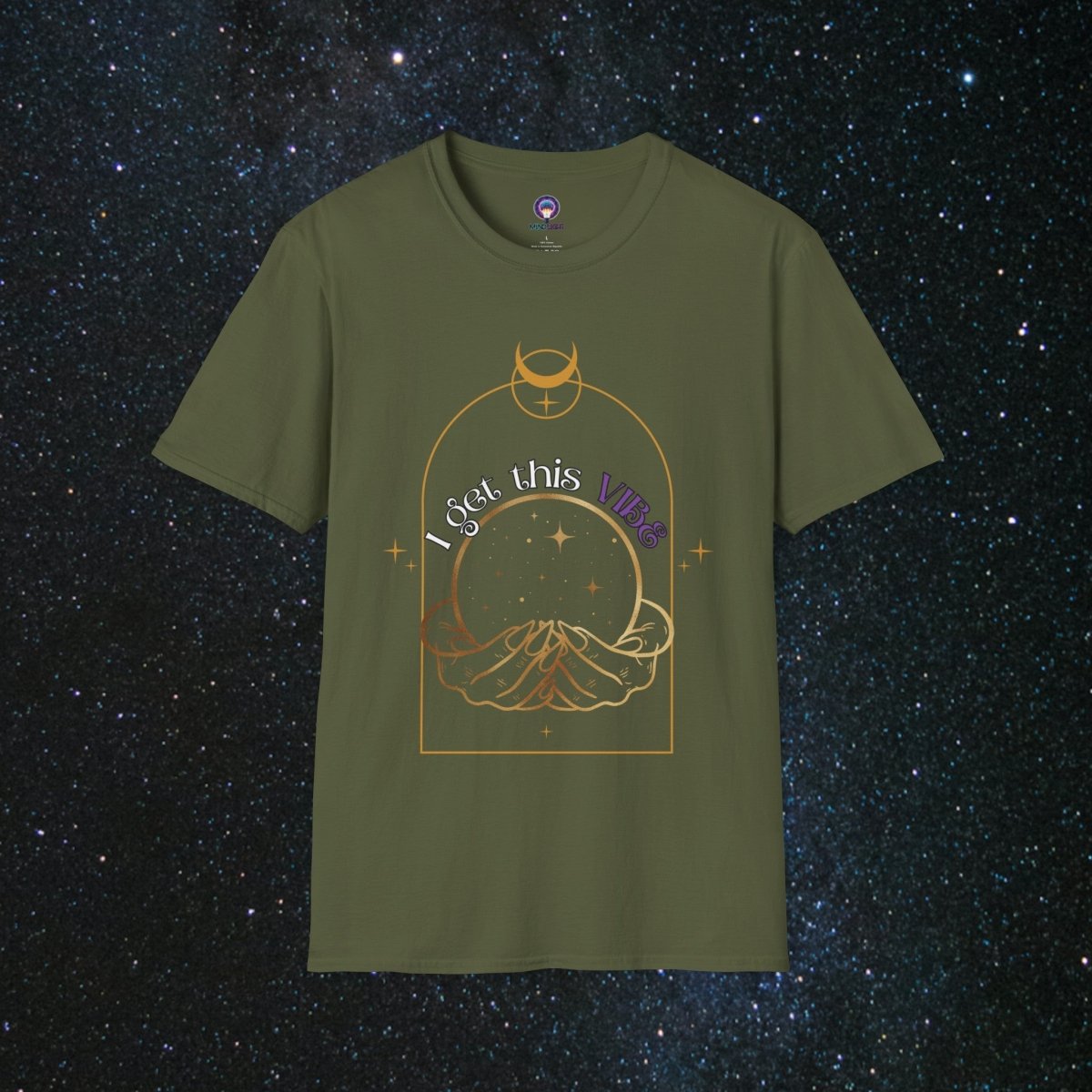 'Vibes' Women's Softstyle Tee - MindLight Apparel - 'Vibes' Women's Softstyle Tee - Military Green - S -