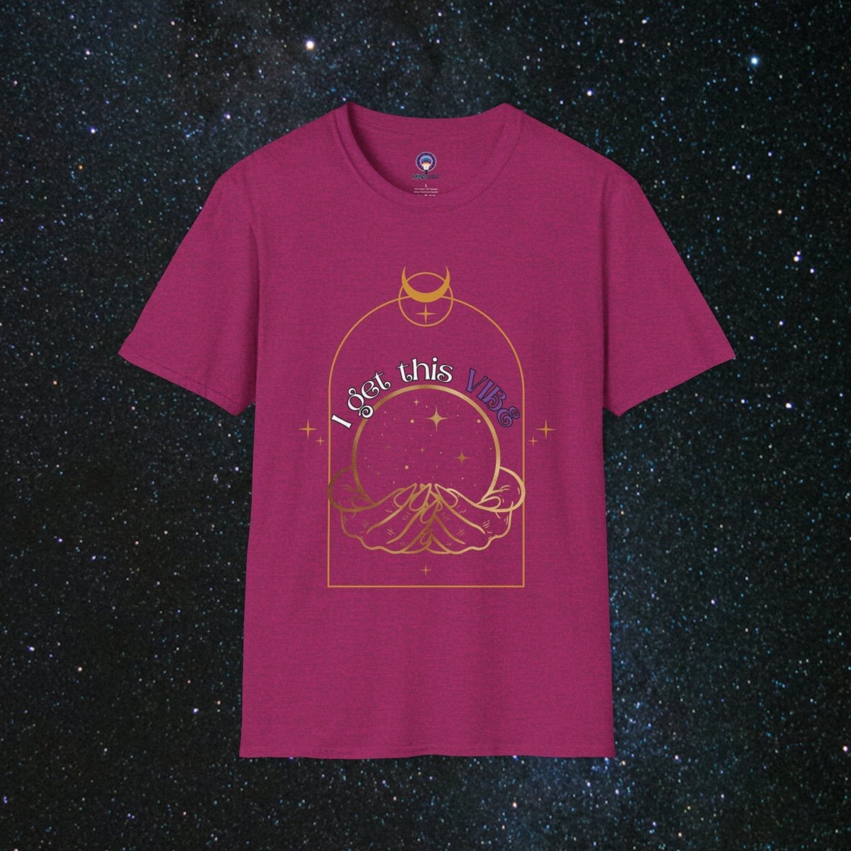 'Vibes' Women's Softstyle Tee - MindLight Apparel - 'Vibes' Women's Softstyle Tee - Antique Heliconia - S -