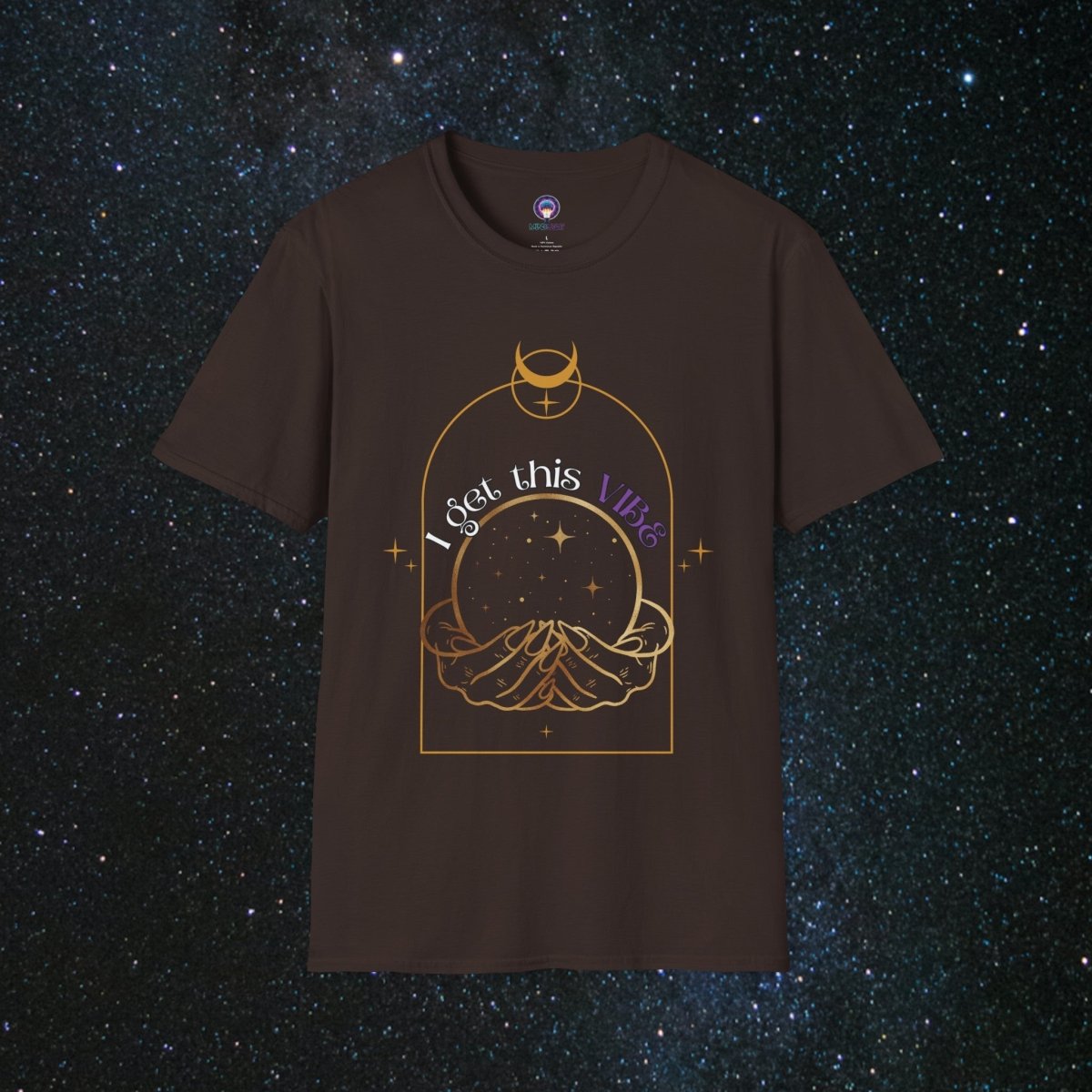 'Vibes' Women's Softstyle Tee - MindLight Apparel - 'Vibes' Women's Softstyle Tee - Dark Chocolate - S -