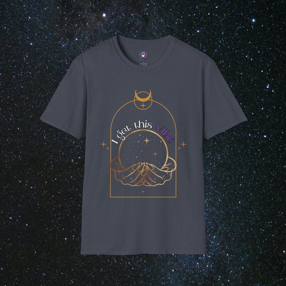 'Vibes' Women's Softstyle Tee - MindLight Apparel - 'Vibes' Women's Softstyle Tee - Heather Navy - S -