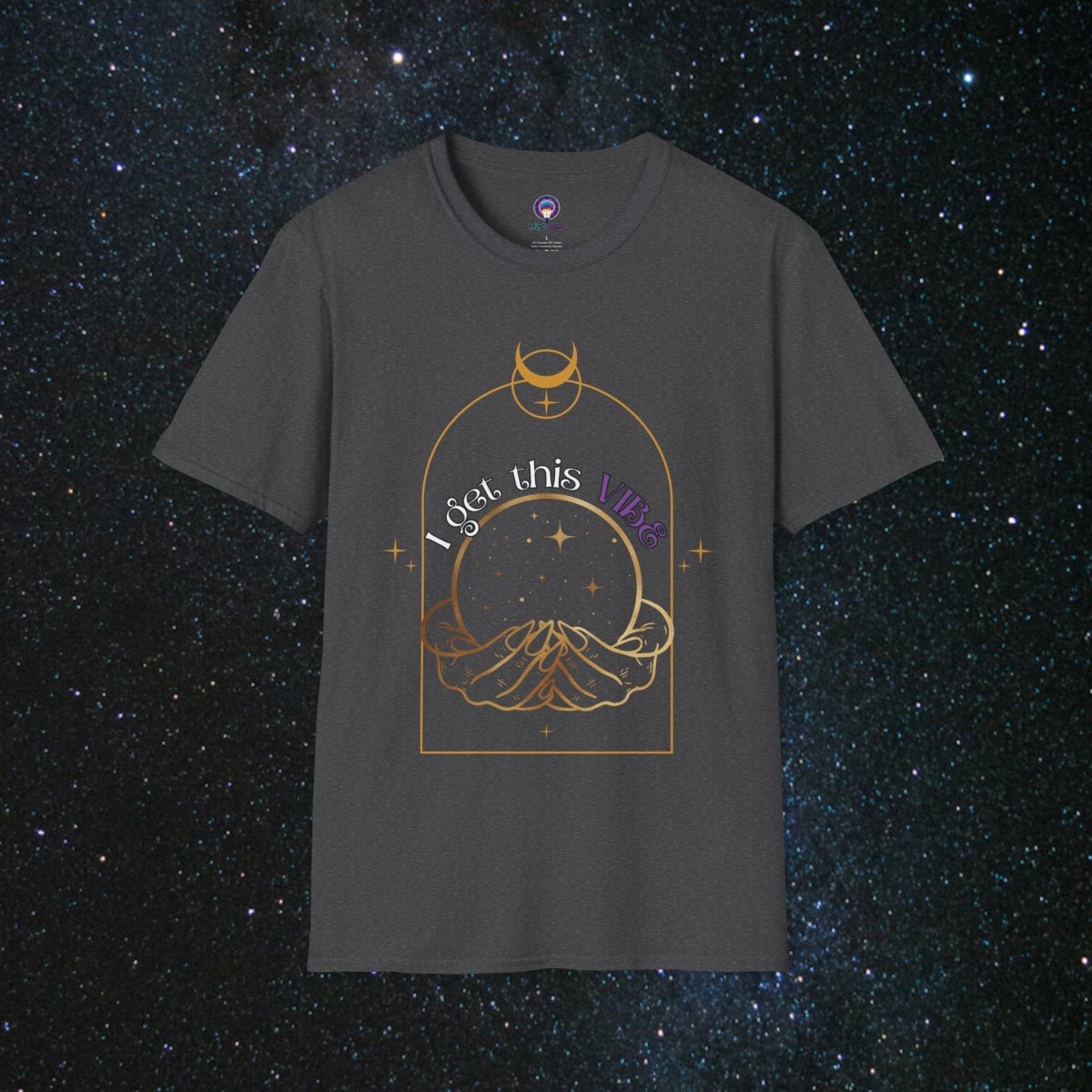 'Vibes' Women's Softstyle Tee - MindLight Apparel - 'Vibes' Women's Softstyle Tee - Dark Heather - 4XL -