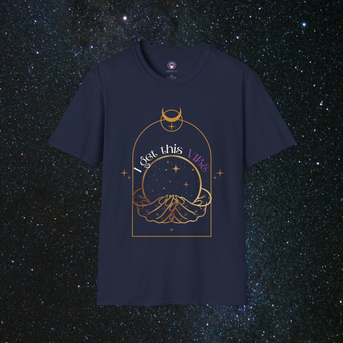 'Vibes' Women's Softstyle Tee - MindLight Apparel - 'Vibes' Women's Softstyle Tee - Navy - S -