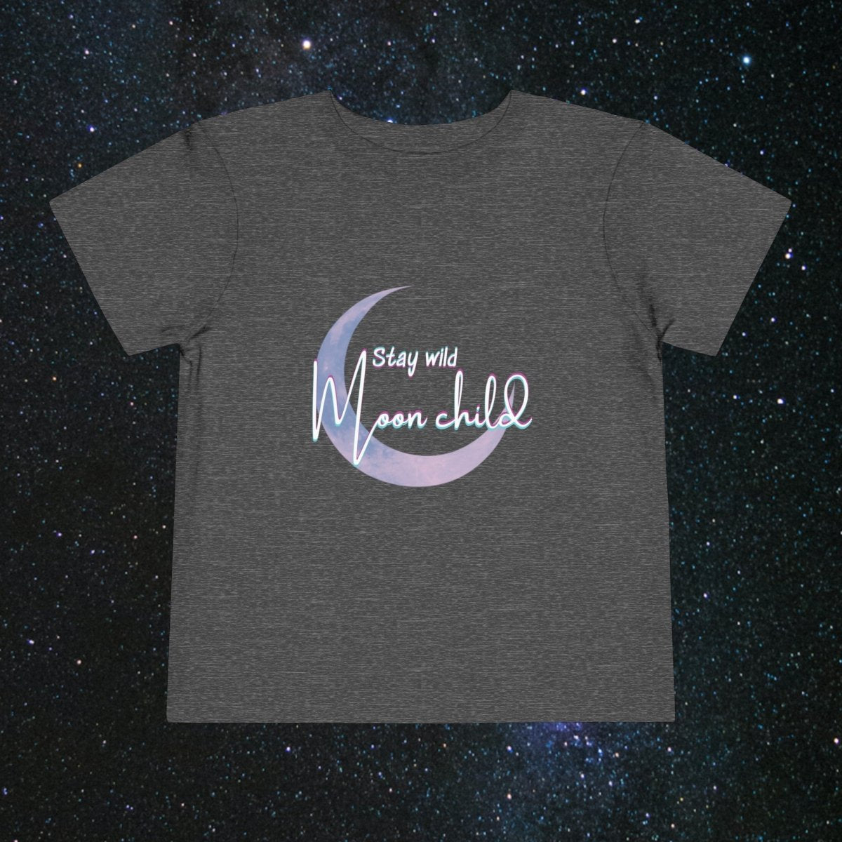 Wild Moonchild Toddler Tee - MindLight Apparel - Wild Moonchild Toddler Tee - Dark Heather Grey - 2T -