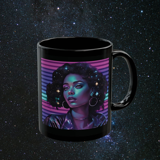 Retro Radiance Black Mug