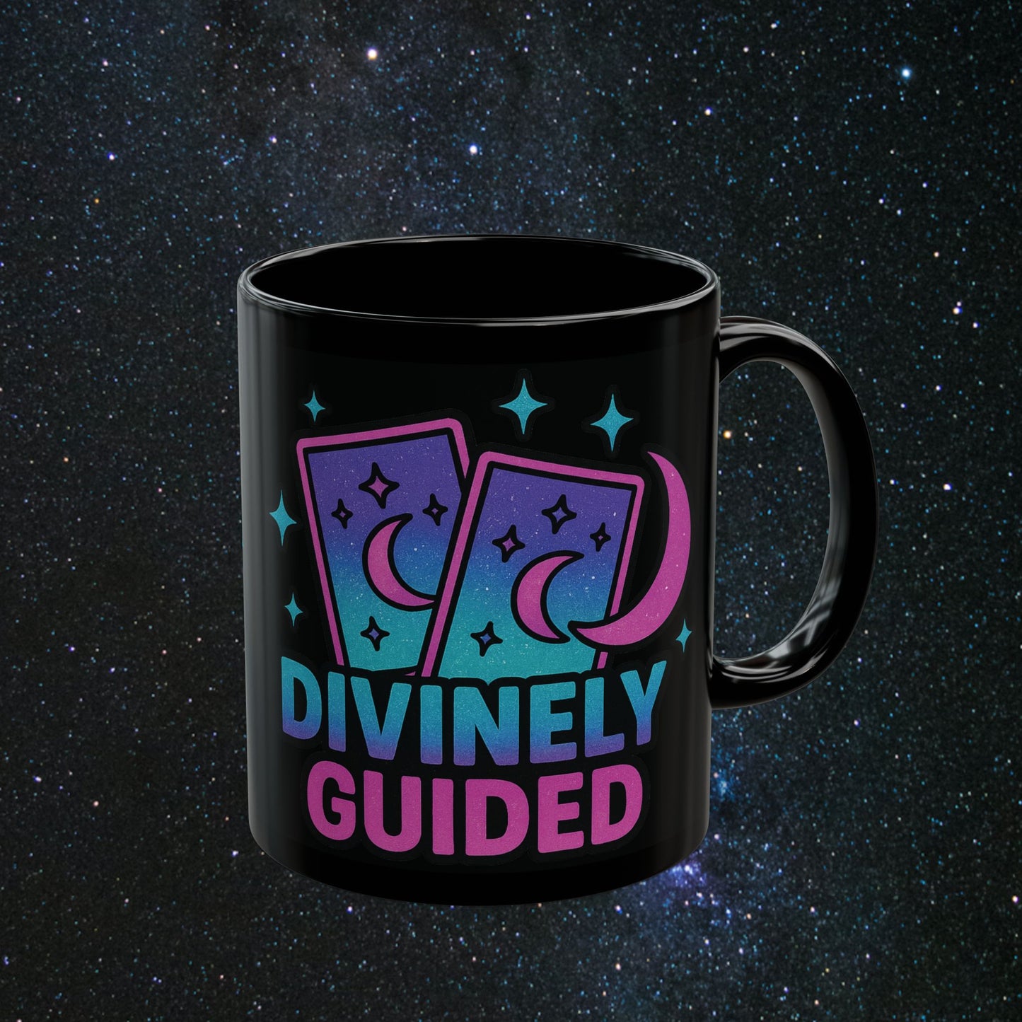 Divinely Guided Black Mug