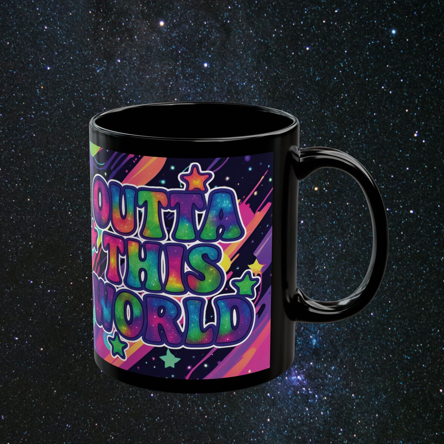 Outta This World Black Mug