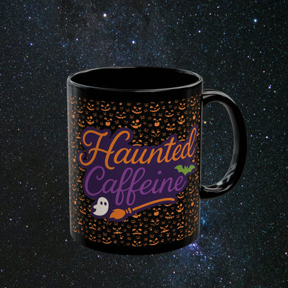 Haunted Caffeine Black Mug