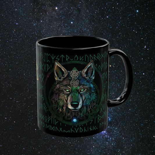 'Call of the Wolf' Black Mug