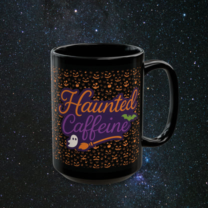Haunted Caffeine Black Mug