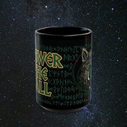 'Call of the Wolf' Black Mug