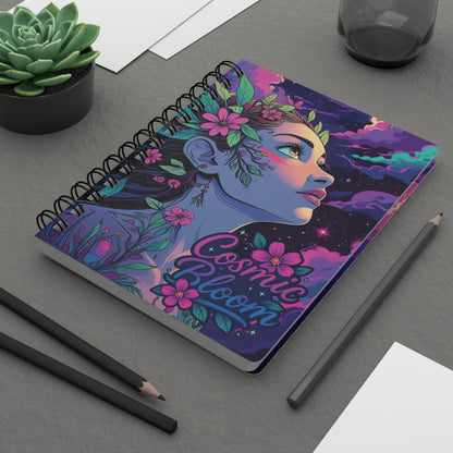 Cosmic Bloom Spiral Notebook