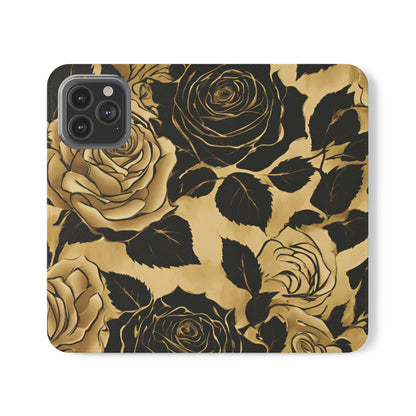 Golden Rose Flip Case - MindLight Apparel - Golden Rose Flip Case - iPhone 13 Pro Max - -
