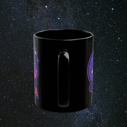 'Clock That Tea' Black Mug