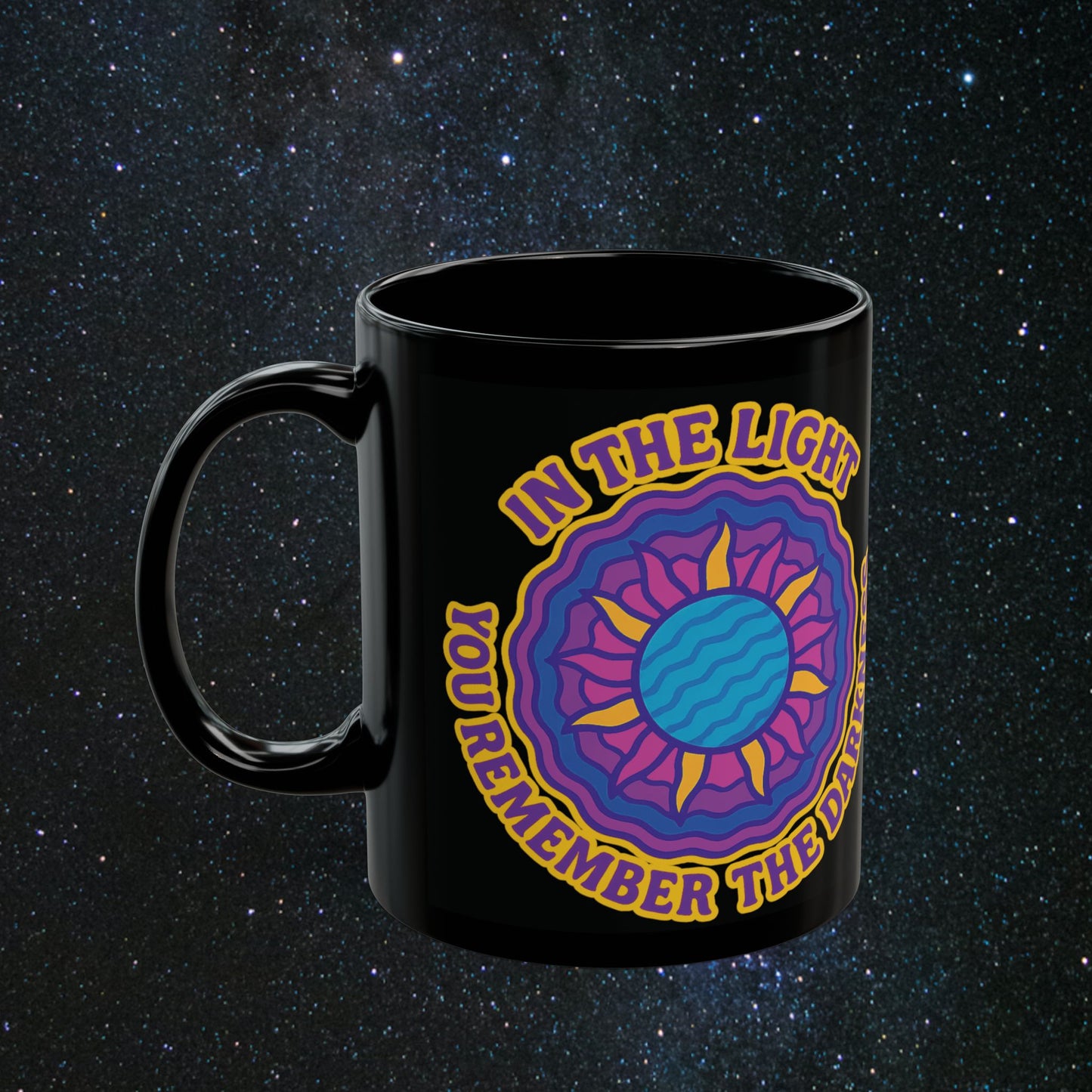 Find The Light Black Mug