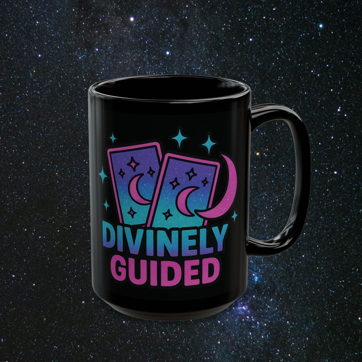 Divinely Guided Black Mug