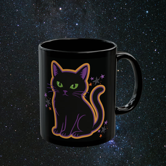 Feline The Vibe Black Mug