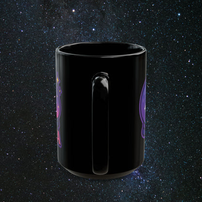 'Clock That Tea' Black Mug