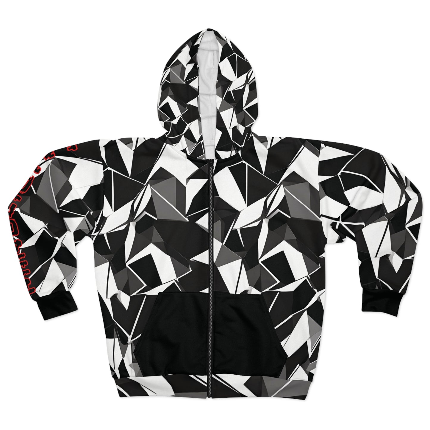 Monochrome Mirage Zip Hoodie