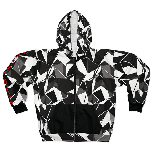 Monochrome Mirage Zip Hoodie