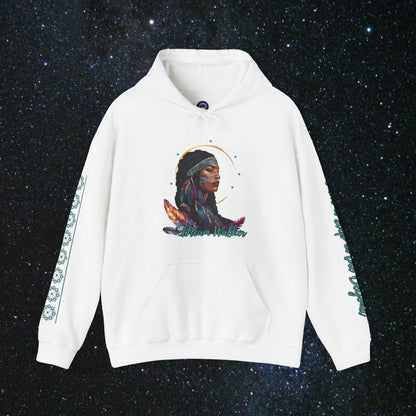 Cosmic Dream Walker - Women's Pullover Hoodie - MindLight Apparel - Cosmic Dream Walker - Women's Pullover Hoodie - White - S - 