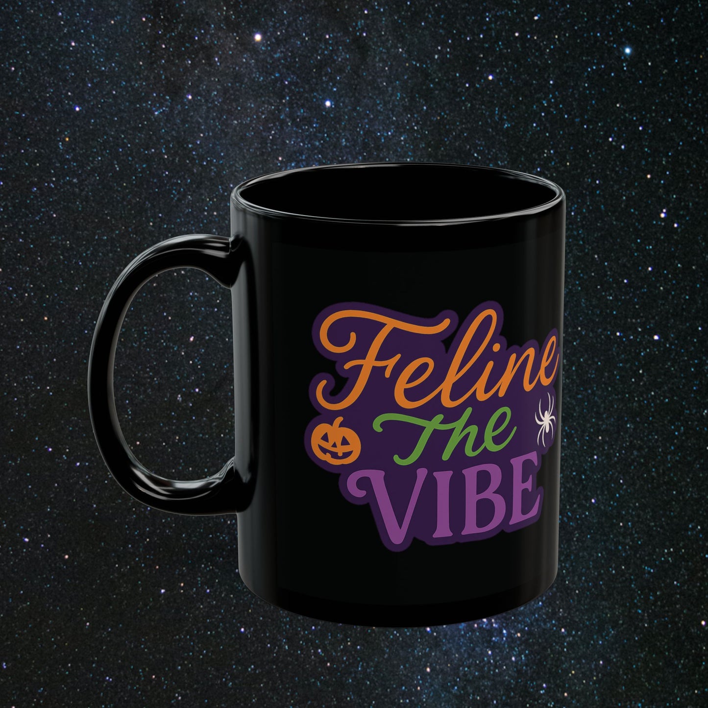 Feline The Vibe Black Mug