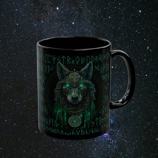 'Call of the Wolf' Mystic - Black Mug