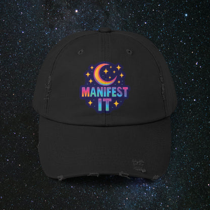 Manifest It Unisex Distressed Cap