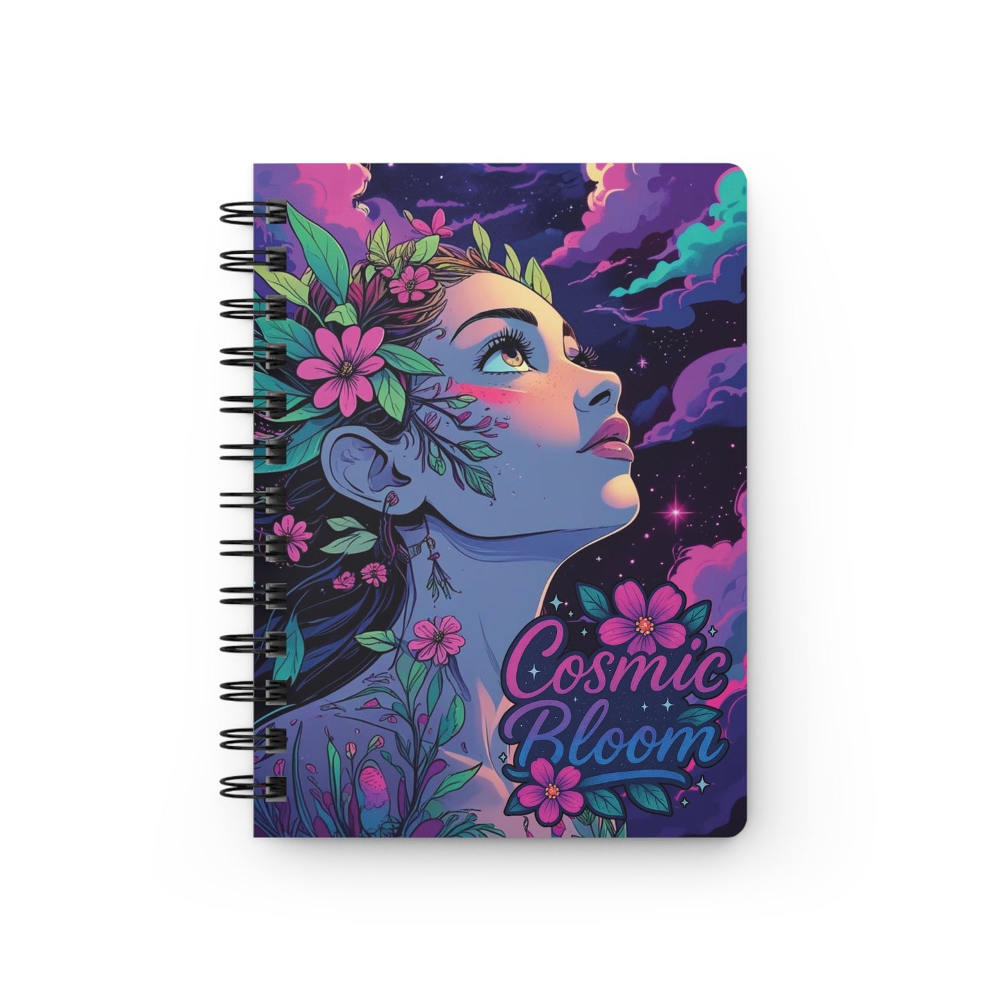 Cosmic Bloom Spiral Notebook